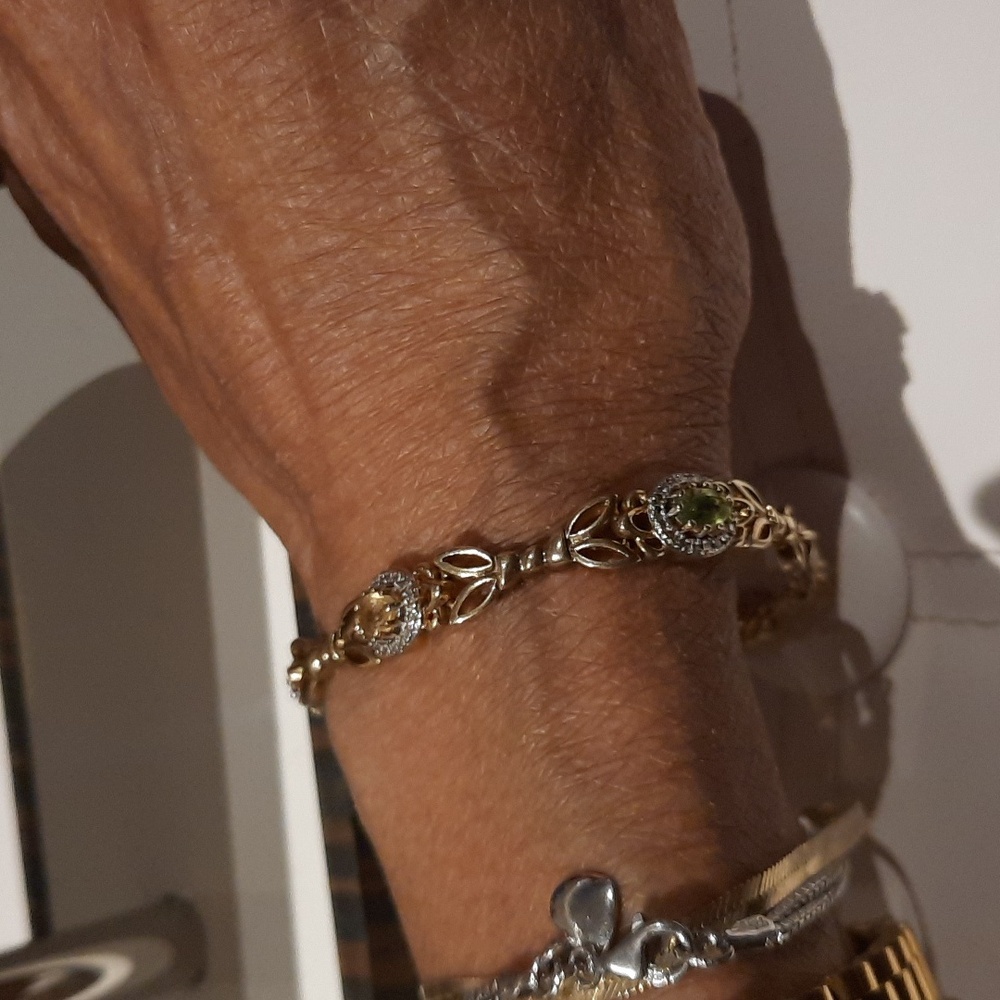 Genuine Multi Gemstone Tennis Bracelet Peridot Citrine Amethyst Blu Topaz Garnet